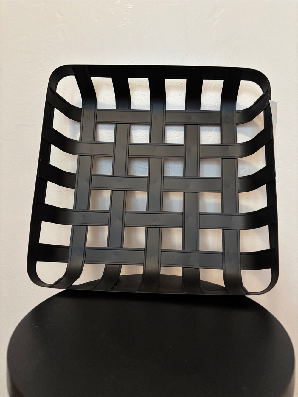 Black Woven Metal Decorative Basket